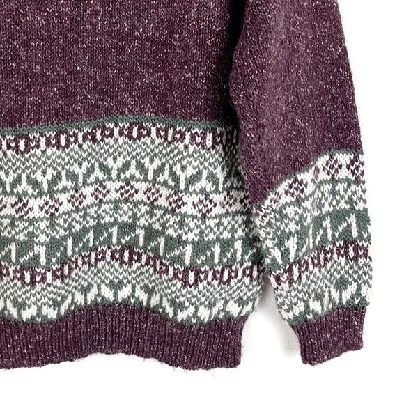 Vintage 90s Sweater Oversized Funnel Mock Neck Medium - Picture 7 of 8